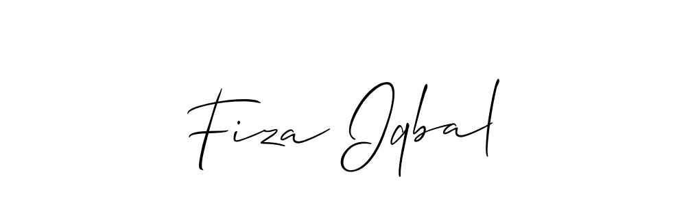 Design your own signature with our free online signature maker. With this signature software, you can create a handwritten (Allison_Script) signature for name Fiza Iqbal. Fiza Iqbal signature style 2 images and pictures png