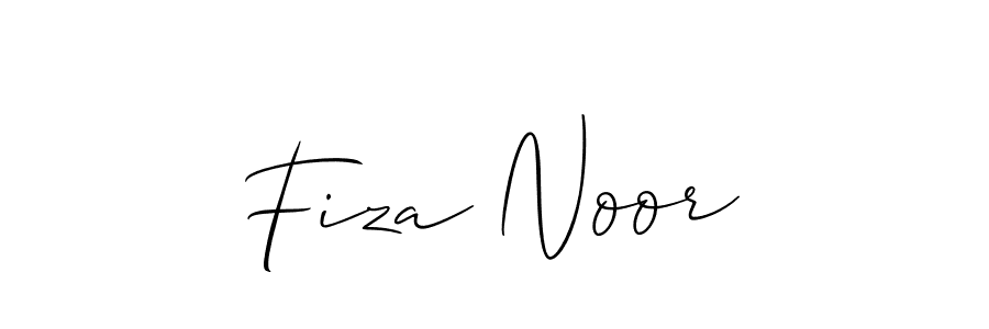 Use a signature maker to create a handwritten signature online. With this signature software, you can design (Allison_Script) your own signature for name Fiza Noor. Fiza Noor signature style 2 images and pictures png