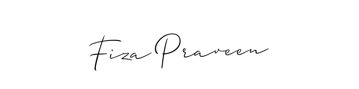 The best way (Allison_Script) to make a short signature is to pick only two or three words in your name. The name Fiza Praveen include a total of six letters. For converting this name. Fiza Praveen signature style 2 images and pictures png