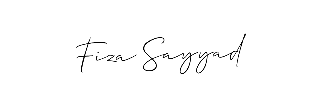 Use a signature maker to create a handwritten signature online. With this signature software, you can design (Allison_Script) your own signature for name Fiza Sayyad. Fiza Sayyad signature style 2 images and pictures png