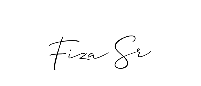 The best way (Allison_Script) to make a short signature is to pick only two or three words in your name. The name Fiza Sr include a total of six letters. For converting this name. Fiza Sr signature style 2 images and pictures png