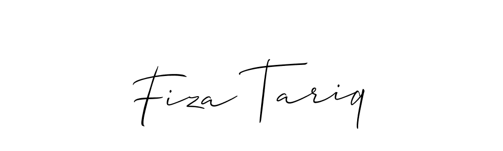 The best way (Allison_Script) to make a short signature is to pick only two or three words in your name. The name Fiza Tariq include a total of six letters. For converting this name. Fiza Tariq signature style 2 images and pictures png