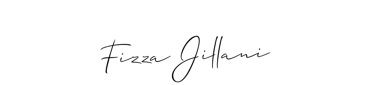How to make Fizza Jillani name signature. Use Allison_Script style for creating short signs online. This is the latest handwritten sign. Fizza Jillani signature style 2 images and pictures png