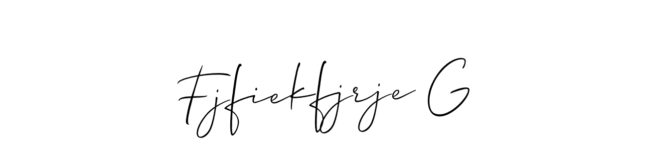 Also we have Fjfiekfjrje G name is the best signature style. Create professional handwritten signature collection using Allison_Script autograph style. Fjfiekfjrje G signature style 2 images and pictures png