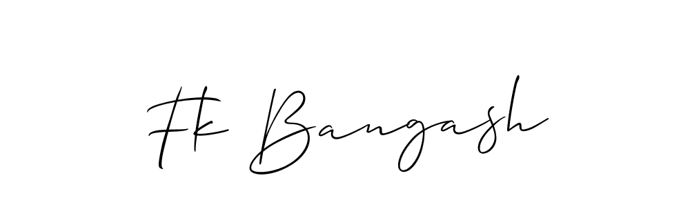 The best way (Allison_Script) to make a short signature is to pick only two or three words in your name. The name Fk Bangash include a total of six letters. For converting this name. Fk Bangash signature style 2 images and pictures png