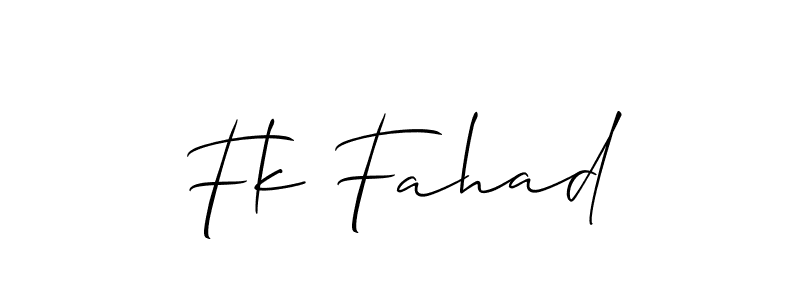 Make a beautiful signature design for name Fk Fahad. With this signature (Allison_Script) style, you can create a handwritten signature for free. Fk Fahad signature style 2 images and pictures png