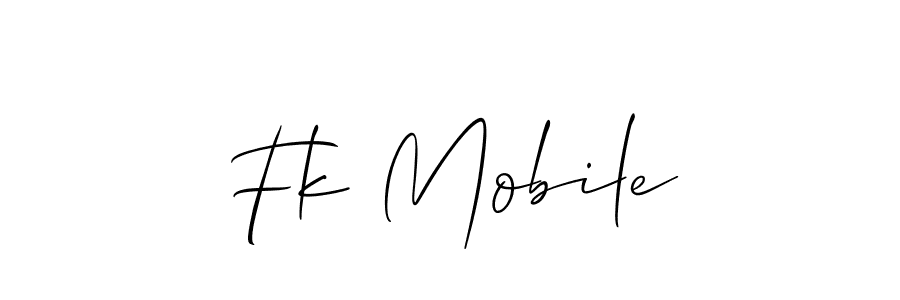 Similarly Allison_Script is the best handwritten signature design. Signature creator online .You can use it as an online autograph creator for name Fk Mobile. Fk Mobile signature style 2 images and pictures png