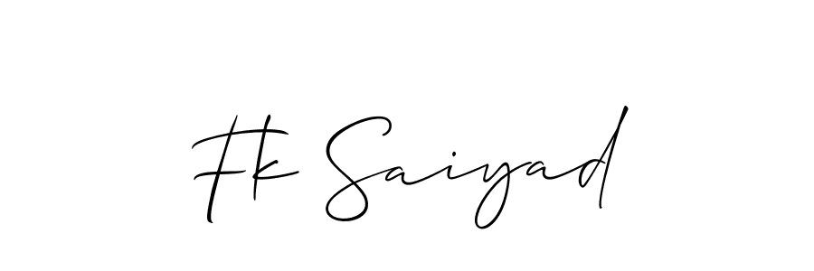 Design your own signature with our free online signature maker. With this signature software, you can create a handwritten (Allison_Script) signature for name Fk Saiyad. Fk Saiyad signature style 2 images and pictures png