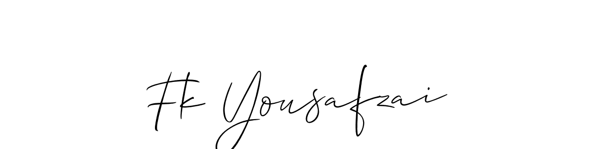 You should practise on your own different ways (Allison_Script) to write your name (Fk Yousafzai) in signature. don't let someone else do it for you. Fk Yousafzai signature style 2 images and pictures png