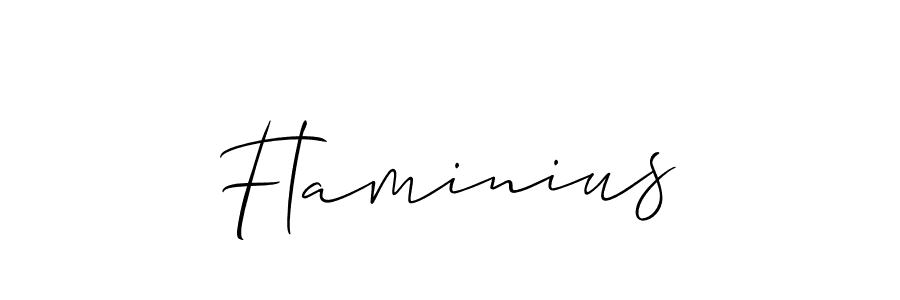 Make a beautiful signature design for name Flaminius. With this signature (Allison_Script) style, you can create a handwritten signature for free. Flaminius signature style 2 images and pictures png