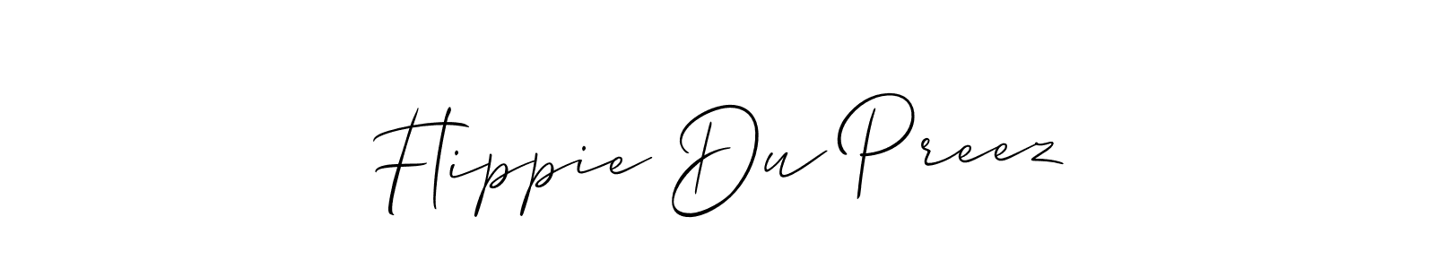 You should practise on your own different ways (Allison_Script) to write your name (Flippie Du Preez) in signature. don't let someone else do it for you. Flippie Du Preez signature style 2 images and pictures png
