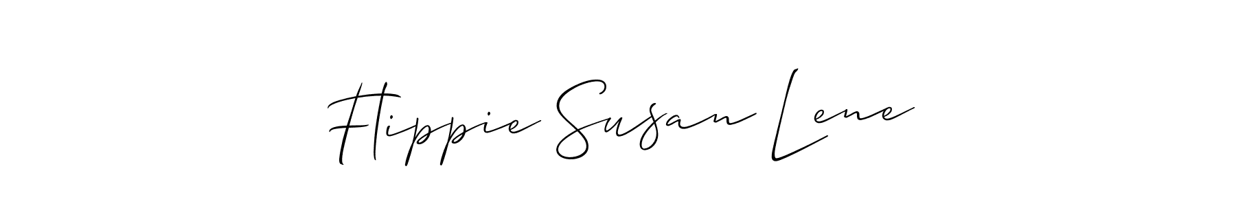 It looks lik you need a new signature style for name Flippie Susan Lene. Design unique handwritten (Allison_Script) signature with our free signature maker in just a few clicks. Flippie Susan Lene signature style 2 images and pictures png