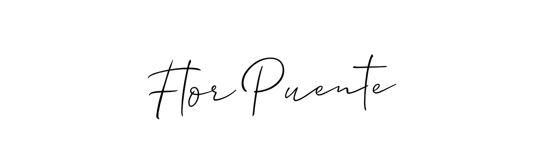 How to make Flor Puente signature? Allison_Script is a professional autograph style. Create handwritten signature for Flor Puente name. Flor Puente signature style 2 images and pictures png