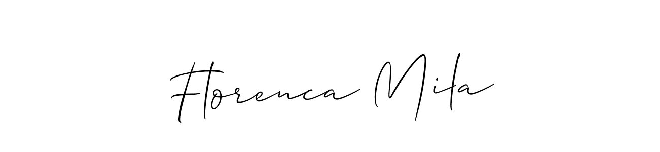 Create a beautiful signature design for name Florenca Mila. With this signature (Allison_Script) fonts, you can make a handwritten signature for free. Florenca Mila signature style 2 images and pictures png