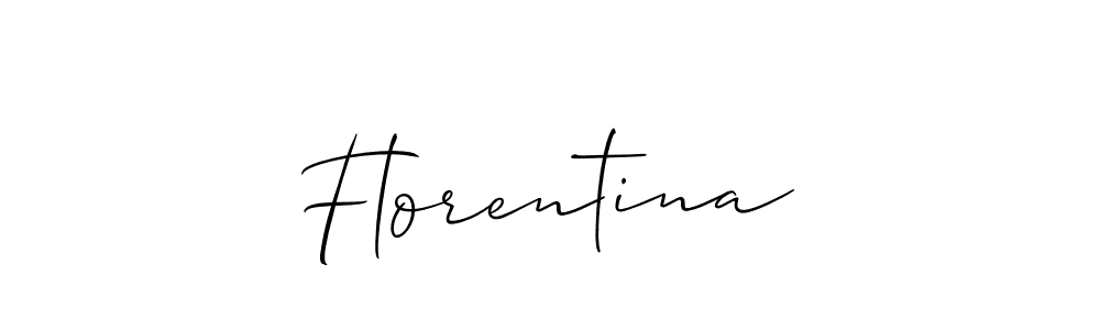 Make a beautiful signature design for name Florentina. With this signature (Allison_Script) style, you can create a handwritten signature for free. Florentina signature style 2 images and pictures png