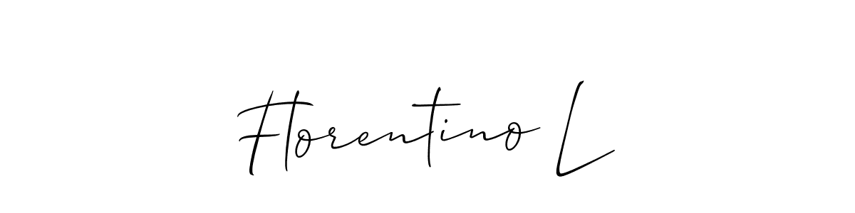 Similarly Allison_Script is the best handwritten signature design. Signature creator online .You can use it as an online autograph creator for name Florentino L. Florentino L signature style 2 images and pictures png