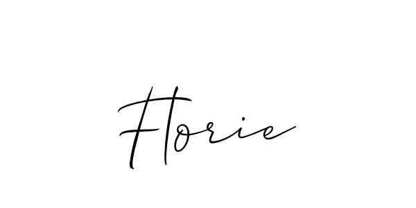 Use a signature maker to create a handwritten signature online. With this signature software, you can design (Allison_Script) your own signature for name Florie. Florie signature style 2 images and pictures png