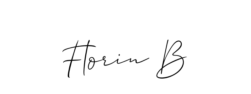 Use a signature maker to create a handwritten signature online. With this signature software, you can design (Allison_Script) your own signature for name Florin B. Florin B signature style 2 images and pictures png