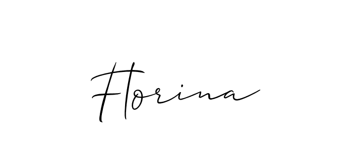 Make a beautiful signature design for name Florina. With this signature (Allison_Script) style, you can create a handwritten signature for free. Florina signature style 2 images and pictures png