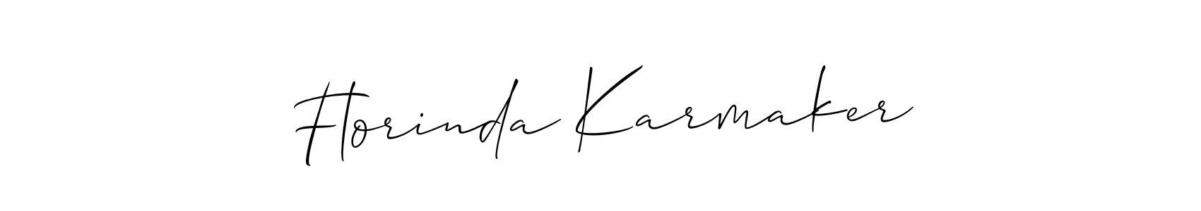 How to make Florinda Karmaker name signature. Use Allison_Script style for creating short signs online. This is the latest handwritten sign. Florinda Karmaker signature style 2 images and pictures png