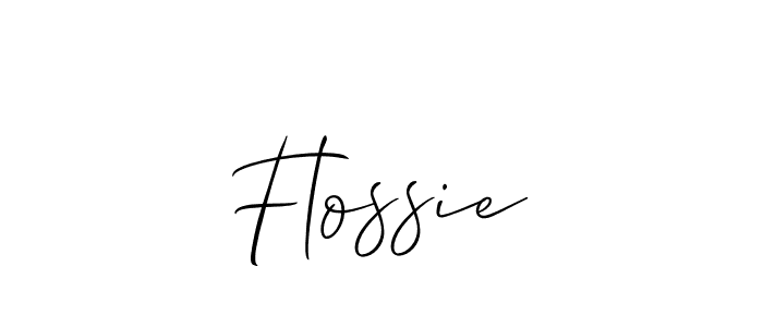 Flossie stylish signature style. Best Handwritten Sign (Allison_Script) for my name. Handwritten Signature Collection Ideas for my name Flossie. Flossie signature style 2 images and pictures png