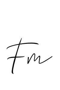 Use a signature maker to create a handwritten signature online. With this signature software, you can design (Allison_Script) your own signature for name Fm. Fm signature style 2 images and pictures png