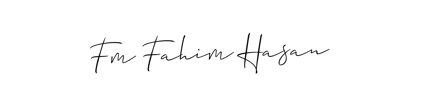 Design your own signature with our free online signature maker. With this signature software, you can create a handwritten (Allison_Script) signature for name Fm Fahim Hasan. Fm Fahim Hasan signature style 2 images and pictures png