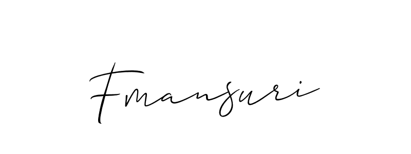 How to make Fmansuri signature? Allison_Script is a professional autograph style. Create handwritten signature for Fmansuri name. Fmansuri signature style 2 images and pictures png