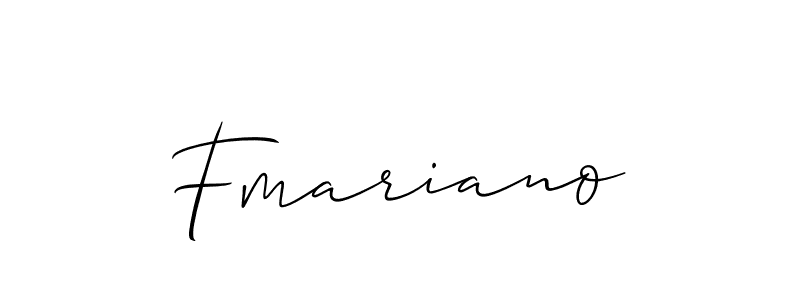 Use a signature maker to create a handwritten signature online. With this signature software, you can design (Allison_Script) your own signature for name Fmariano. Fmariano signature style 2 images and pictures png