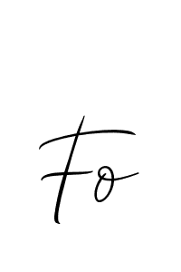 You should practise on your own different ways (Allison_Script) to write your name (Fo) in signature. don't let someone else do it for you. Fo signature style 2 images and pictures png