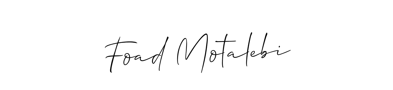Use a signature maker to create a handwritten signature online. With this signature software, you can design (Allison_Script) your own signature for name Foad Motalebi. Foad Motalebi signature style 2 images and pictures png