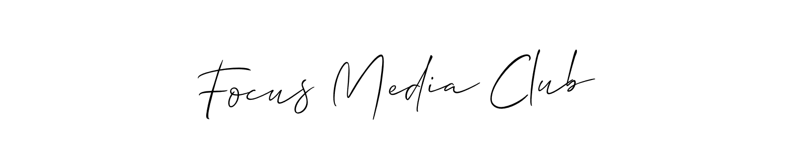 Similarly Allison_Script is the best handwritten signature design. Signature creator online .You can use it as an online autograph creator for name Focus Media Club. Focus Media Club signature style 2 images and pictures png