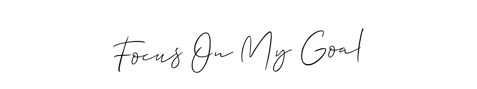 How to Draw Focus On My Goal signature style? Allison_Script is a latest design signature styles for name Focus On My Goal. Focus On My Goal signature style 2 images and pictures png