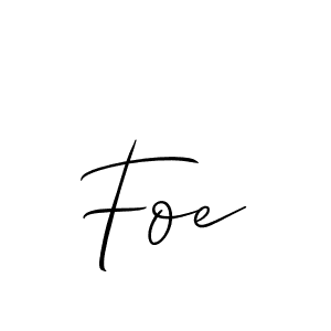 How to make Foe signature? Allison_Script is a professional autograph style. Create handwritten signature for Foe name. Foe signature style 2 images and pictures png