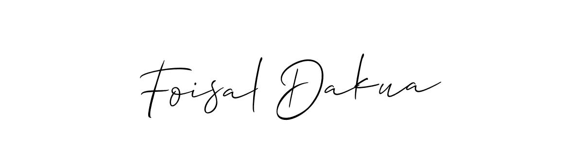 It looks lik you need a new signature style for name Foisal Dakua. Design unique handwritten (Allison_Script) signature with our free signature maker in just a few clicks. Foisal Dakua signature style 2 images and pictures png