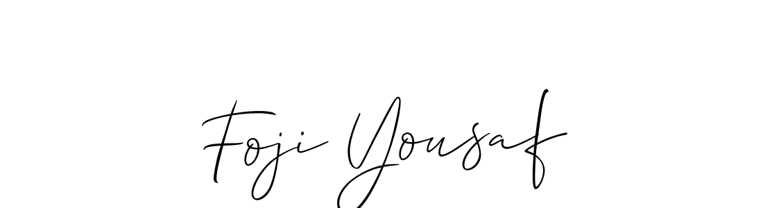 It looks lik you need a new signature style for name Foji Yousaf. Design unique handwritten (Allison_Script) signature with our free signature maker in just a few clicks. Foji Yousaf signature style 2 images and pictures png