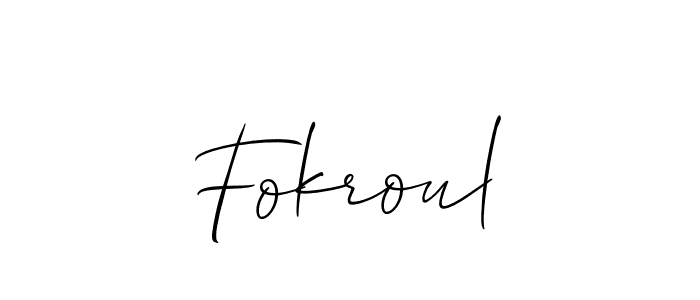It looks lik you need a new signature style for name Fokroul. Design unique handwritten (Allison_Script) signature with our free signature maker in just a few clicks. Fokroul signature style 2 images and pictures png