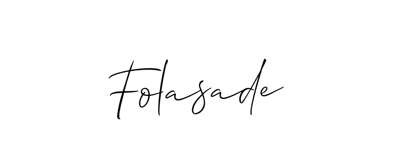 Use a signature maker to create a handwritten signature online. With this signature software, you can design (Allison_Script) your own signature for name Folasade. Folasade signature style 2 images and pictures png