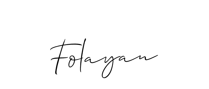 Create a beautiful signature design for name Folayan. With this signature (Allison_Script) fonts, you can make a handwritten signature for free. Folayan signature style 2 images and pictures png