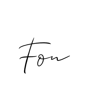 Create a beautiful signature design for name Fon. With this signature (Allison_Script) fonts, you can make a handwritten signature for free. Fon signature style 2 images and pictures png