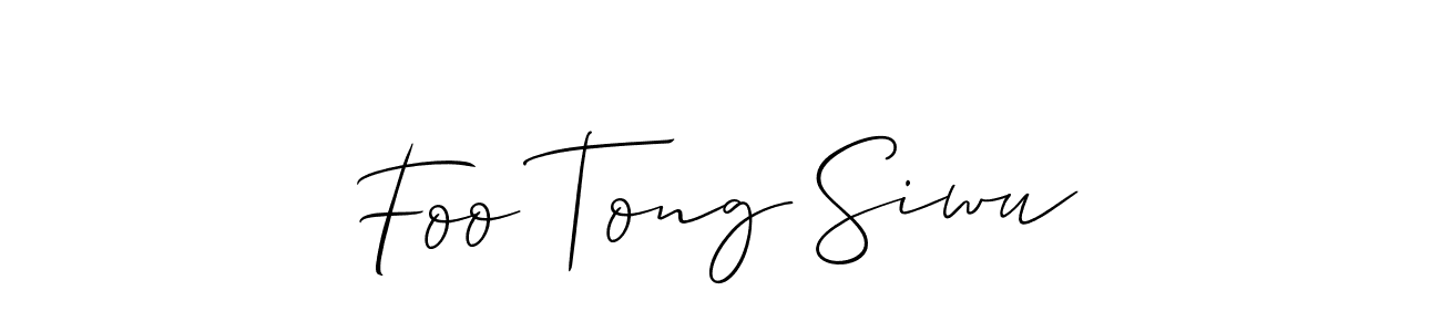 How to Draw Foo Tong Siwu signature style? Allison_Script is a latest design signature styles for name Foo Tong Siwu. Foo Tong Siwu signature style 2 images and pictures png