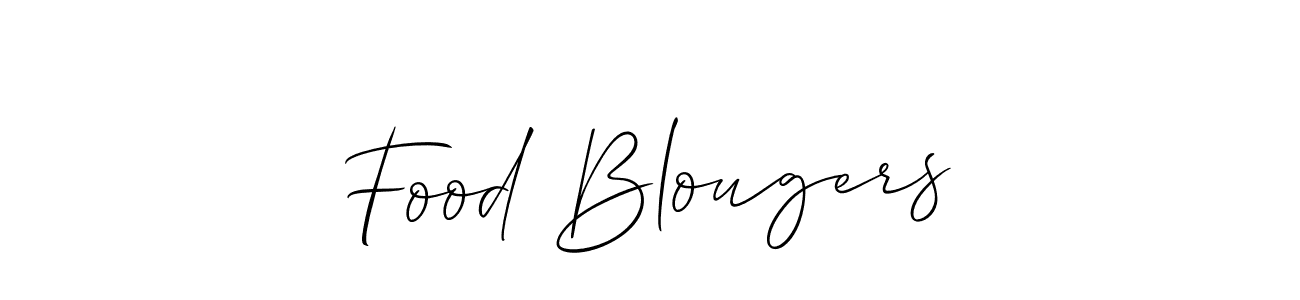 Also You can easily find your signature by using the search form. We will create Food Blougers name handwritten signature images for you free of cost using Allison_Script sign style. Food Blougers signature style 2 images and pictures png