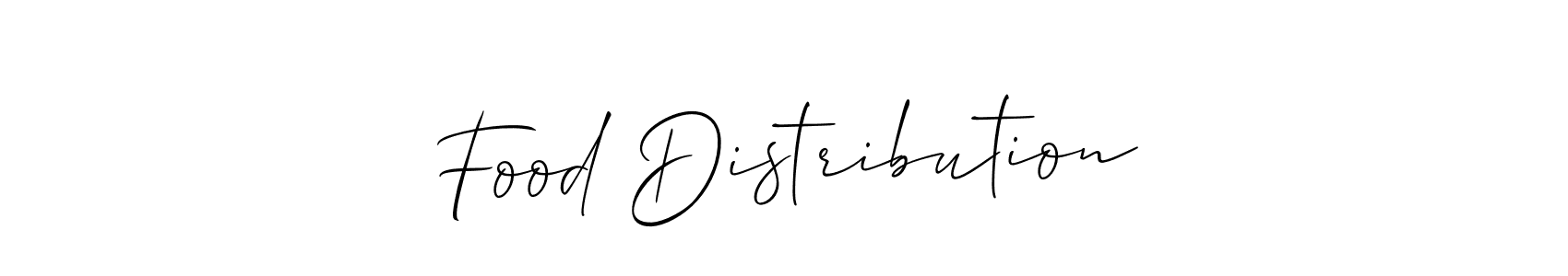 Design your own signature with our free online signature maker. With this signature software, you can create a handwritten (Allison_Script) signature for name Food Distribution. Food Distribution signature style 2 images and pictures png