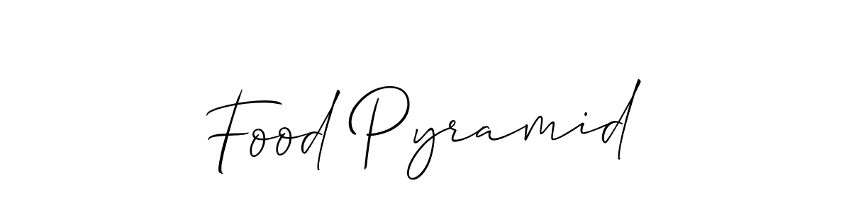 Create a beautiful signature design for name Food Pyramid. With this signature (Allison_Script) fonts, you can make a handwritten signature for free. Food Pyramid signature style 2 images and pictures png