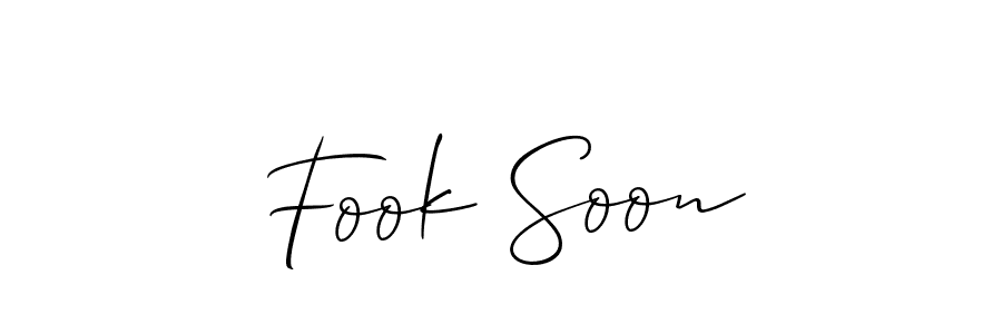 Allison_Script is a professional signature style that is perfect for those who want to add a touch of class to their signature. It is also a great choice for those who want to make their signature more unique. Get Fook Soon name to fancy signature for free. Fook Soon signature style 2 images and pictures png