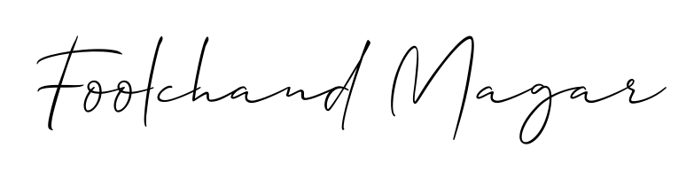 A timeless handwritten aesthetic for Foolchand Magar. The Allison_Script font gives your signature a handcrafted feel with natural curves. Foolchand Magar signature style 2 images and pictures png
