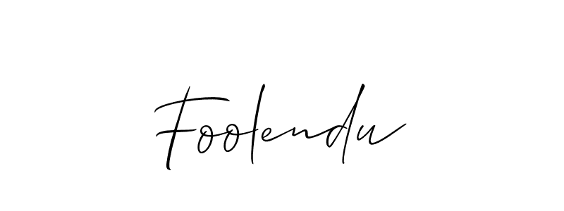 Design your own signature with our free online signature maker. With this signature software, you can create a handwritten (Allison_Script) signature for name Foolendu. Foolendu signature style 2 images and pictures png