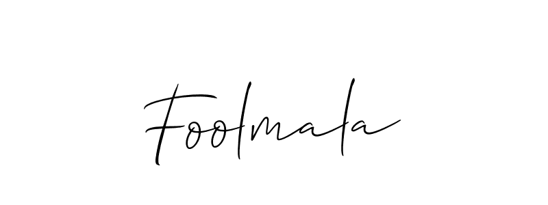 Design your own signature with our free online signature maker. With this signature software, you can create a handwritten (Allison_Script) signature for name Foolmala. Foolmala signature style 2 images and pictures png