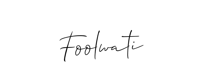 How to make Foolwati signature? Allison_Script is a professional autograph style. Create handwritten signature for Foolwati name. Foolwati signature style 2 images and pictures png