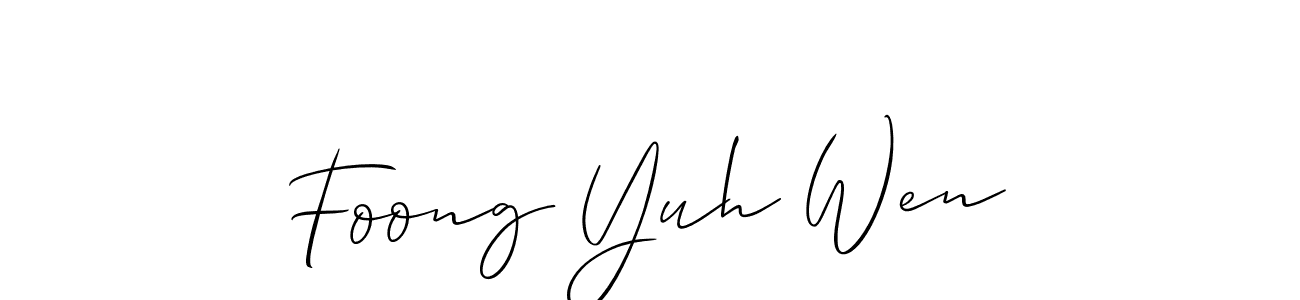 How to make Foong Yuh Wen signature? Allison_Script is a professional autograph style. Create handwritten signature for Foong Yuh Wen name. Foong Yuh Wen signature style 2 images and pictures png